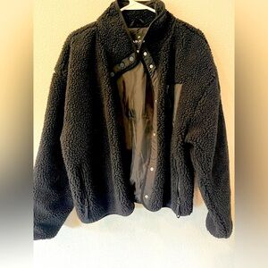 Fabletics Black Sherpa Puffer Jacket